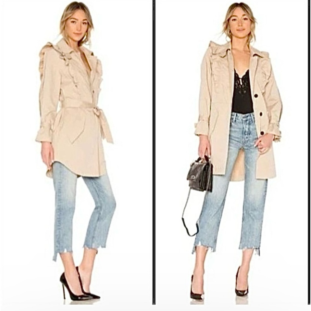 Joie Gila Ruffle Trench Coat